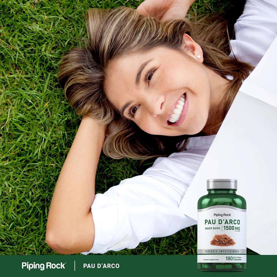Piping Rock Pau D'Arco Capsules, 180 Count, Non-GMO, Gluten Free