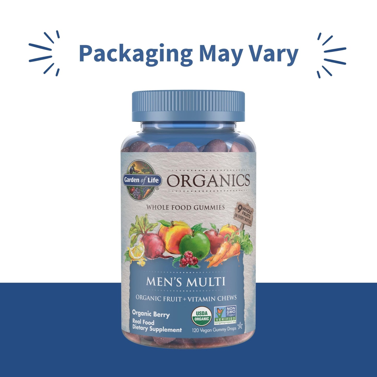 Garden of Life Organics Men's Gummy Multivitamins, 120 Gummies