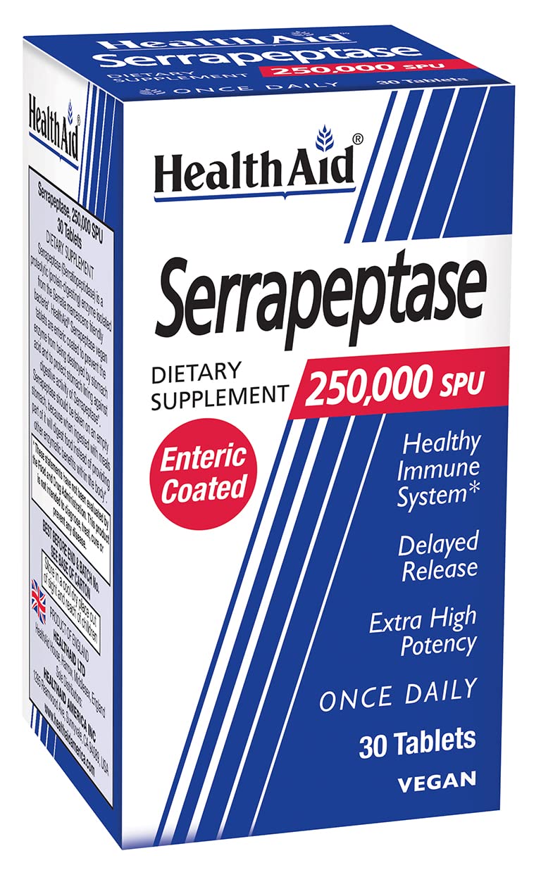 HealthAid Serrapeptase 250,000 SPU, 30 Tablets