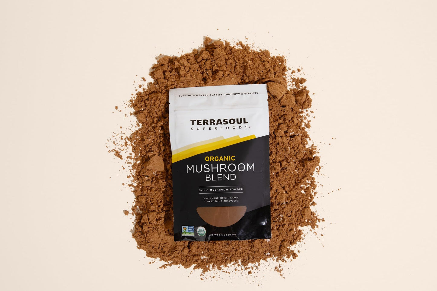 Terrasoul Superfoods Five Mushroom Blend Powder 6 x 1 oz