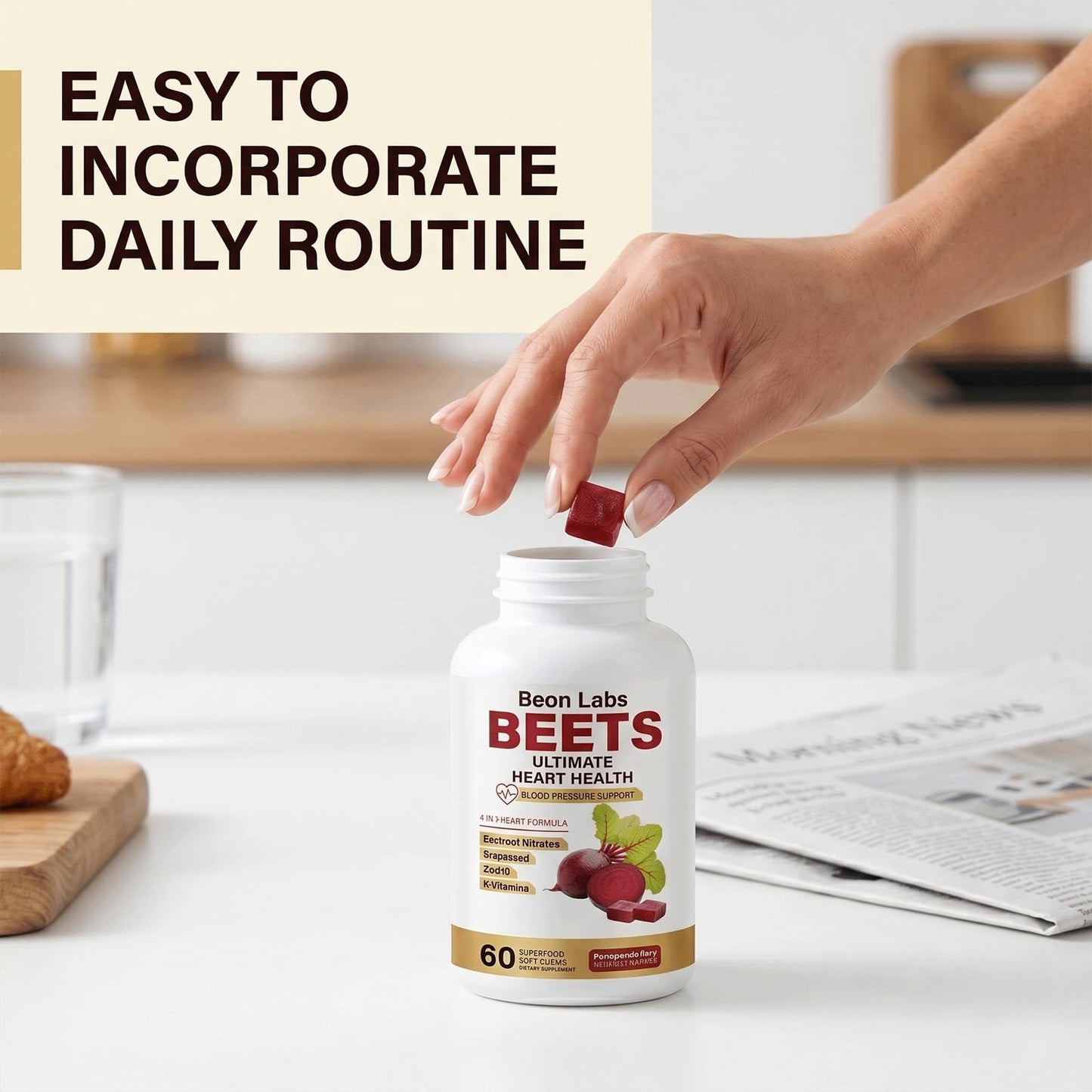 NYYQYYN Beon Beetroot Chews Gummy 60 Count