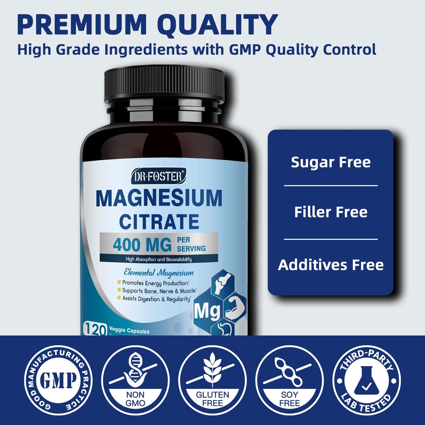 DRFOSTER Magnesium Citrate Capsules 120 Count