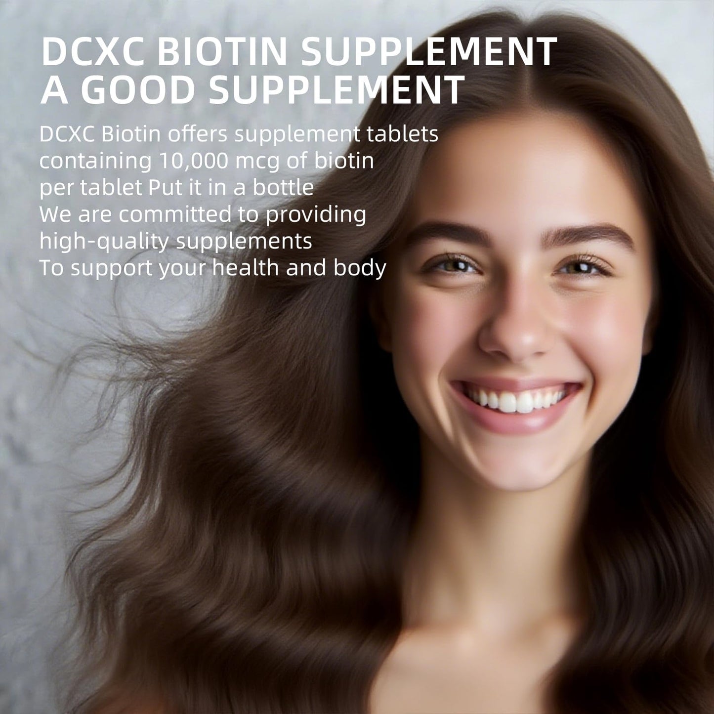 DCXC Biotin Collagen Supplement 10000mcg Tablets, 60 Count