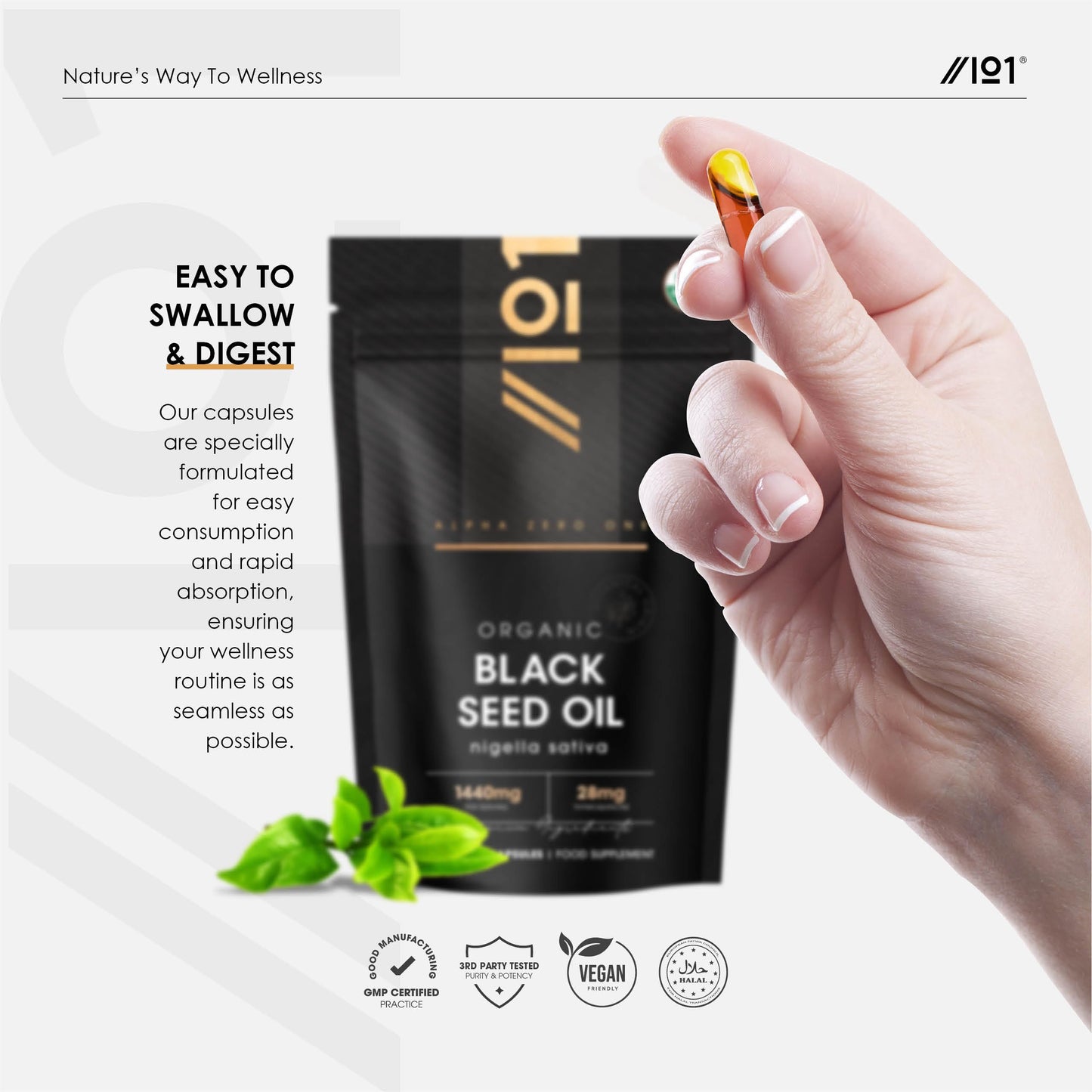 ALPHA01 Organic Black Seed Oil Capsules 120 Count