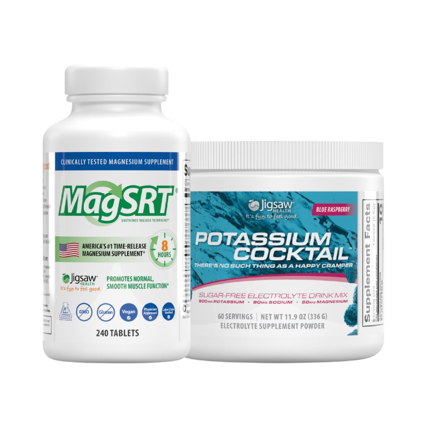 Jigsaw Health MagSRT, 240 Tablets, and Potassium Cocktail, 60 Servings (Jar)