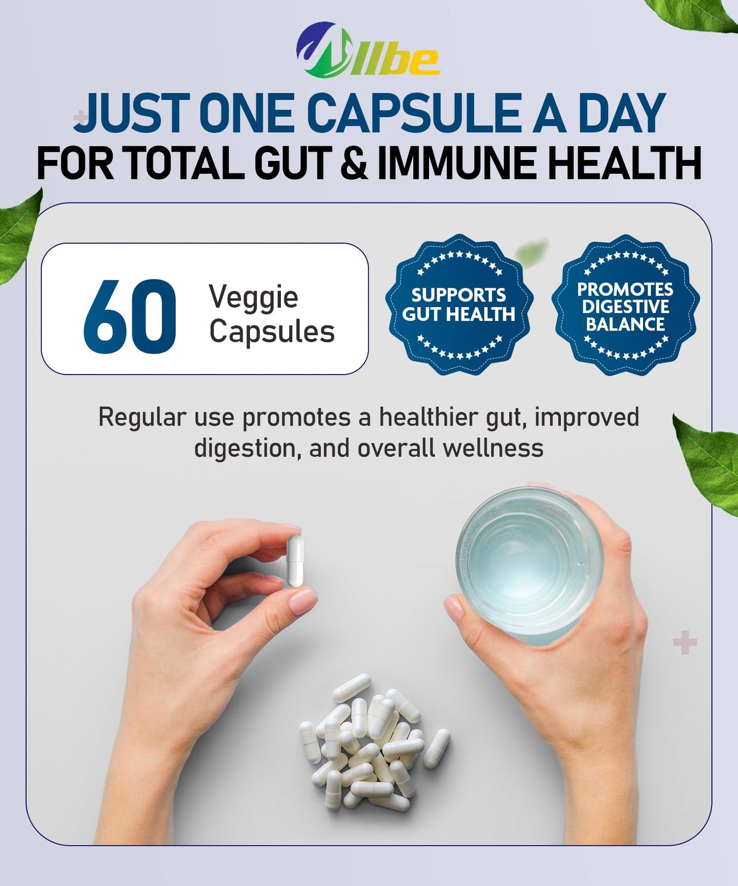 Allbe ProbioCan Probiotic Capsule 50 Billion CFU, 60 Count