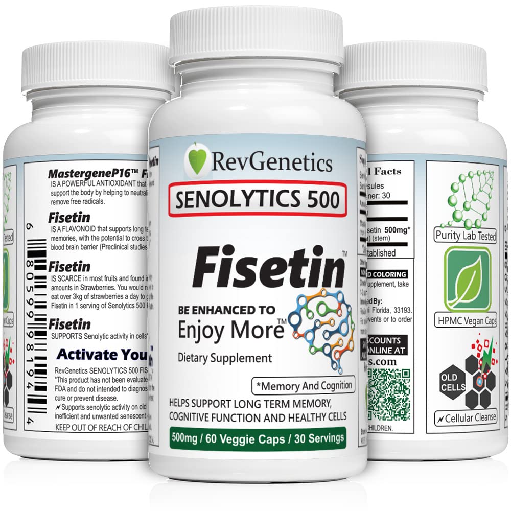 REVGENETICS Senolytics 500 Fisetin 500 mg 60 Capsules