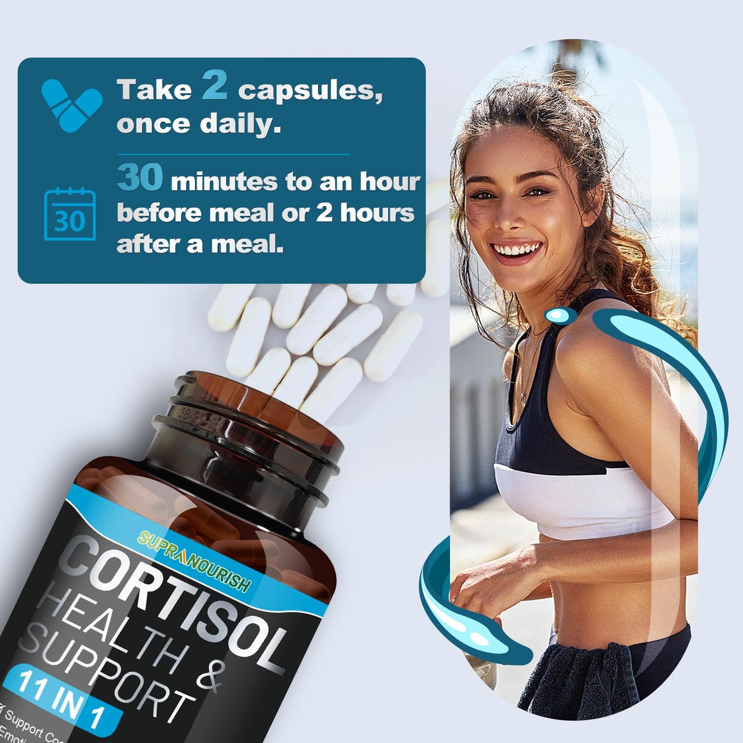 SUPRANOURISH 11-in-1 Cortisol Manager, 240 Capsules