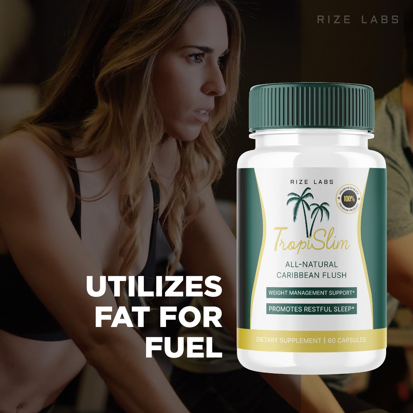 rize labs Tropislim All Natural Caribbean Flush Weight Loss Supplement Capsules, 120 Capsules