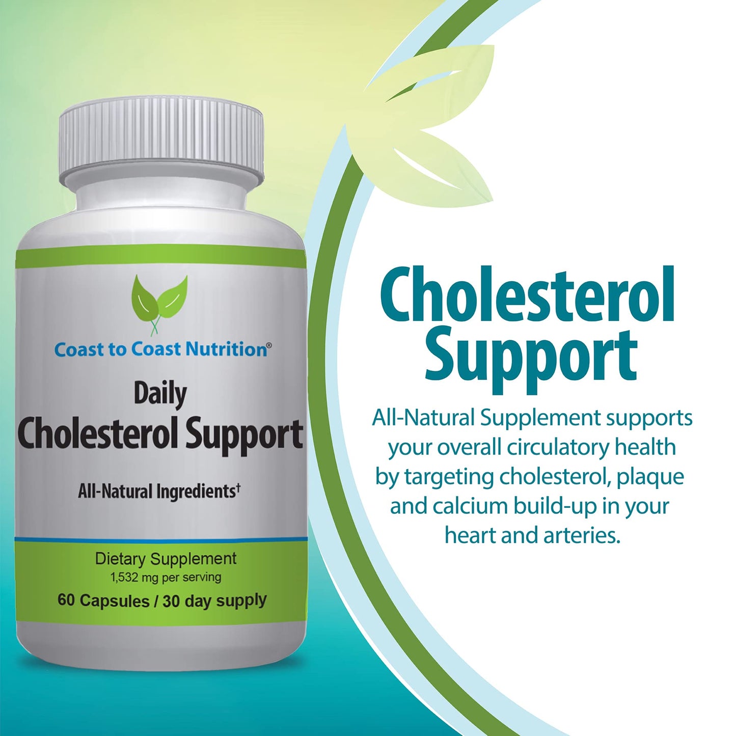 Coast to Coast Nutrition Cholesterol Support Supplement Capsule 60 Capsules