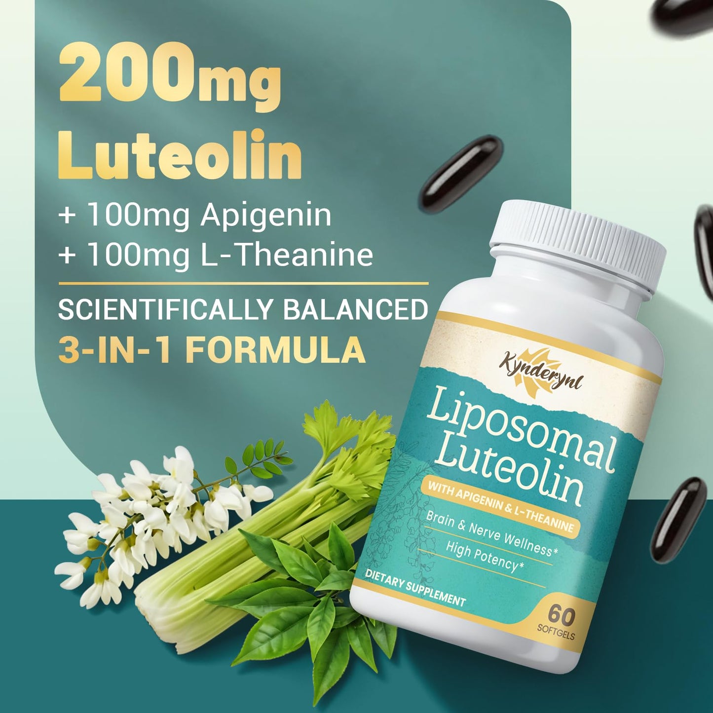 Kynderynl Liposomal Luteolin 200mg 60 Softgels