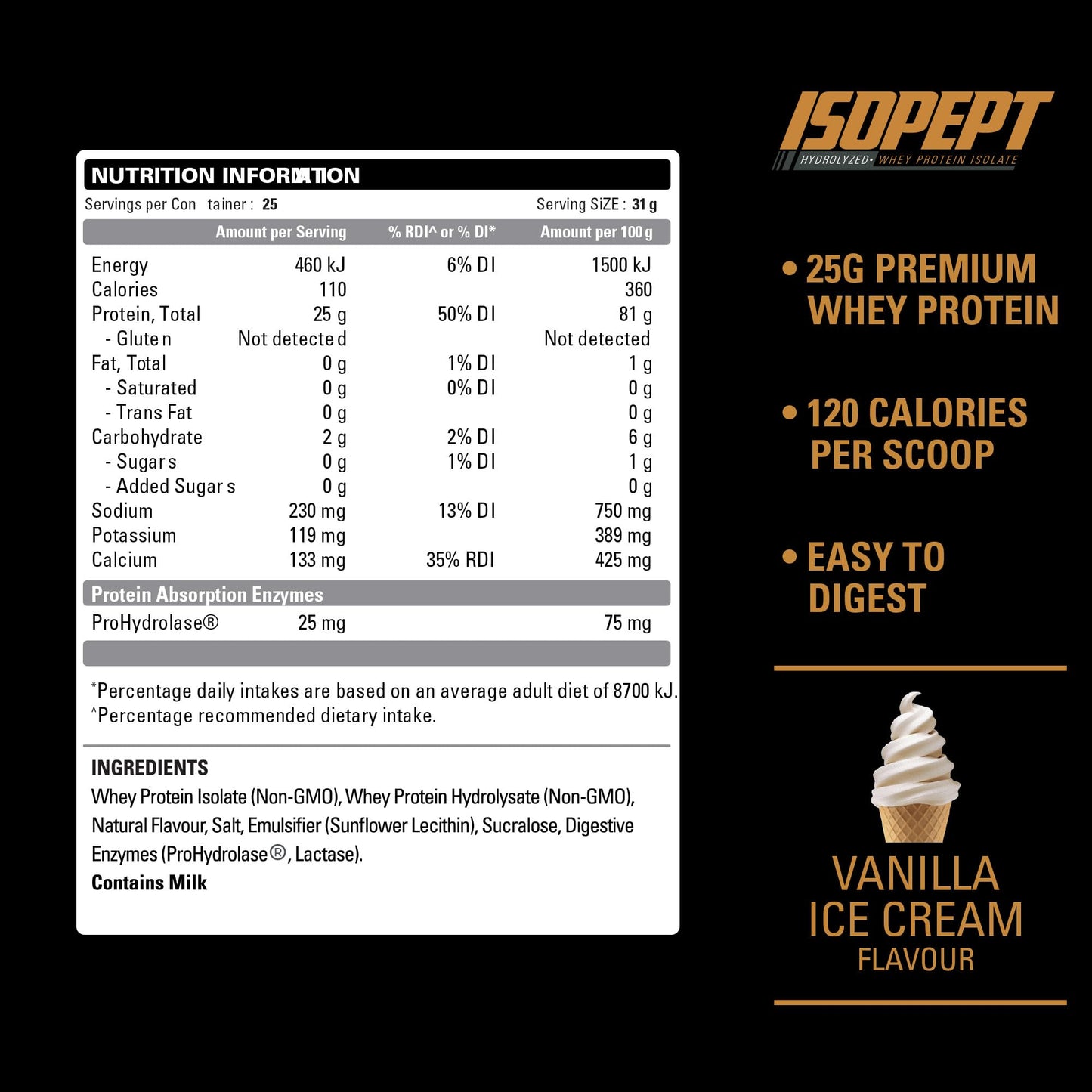 EHP Labs IsoPept Hydrolyzed Whey Protein Powder 34.4 oz