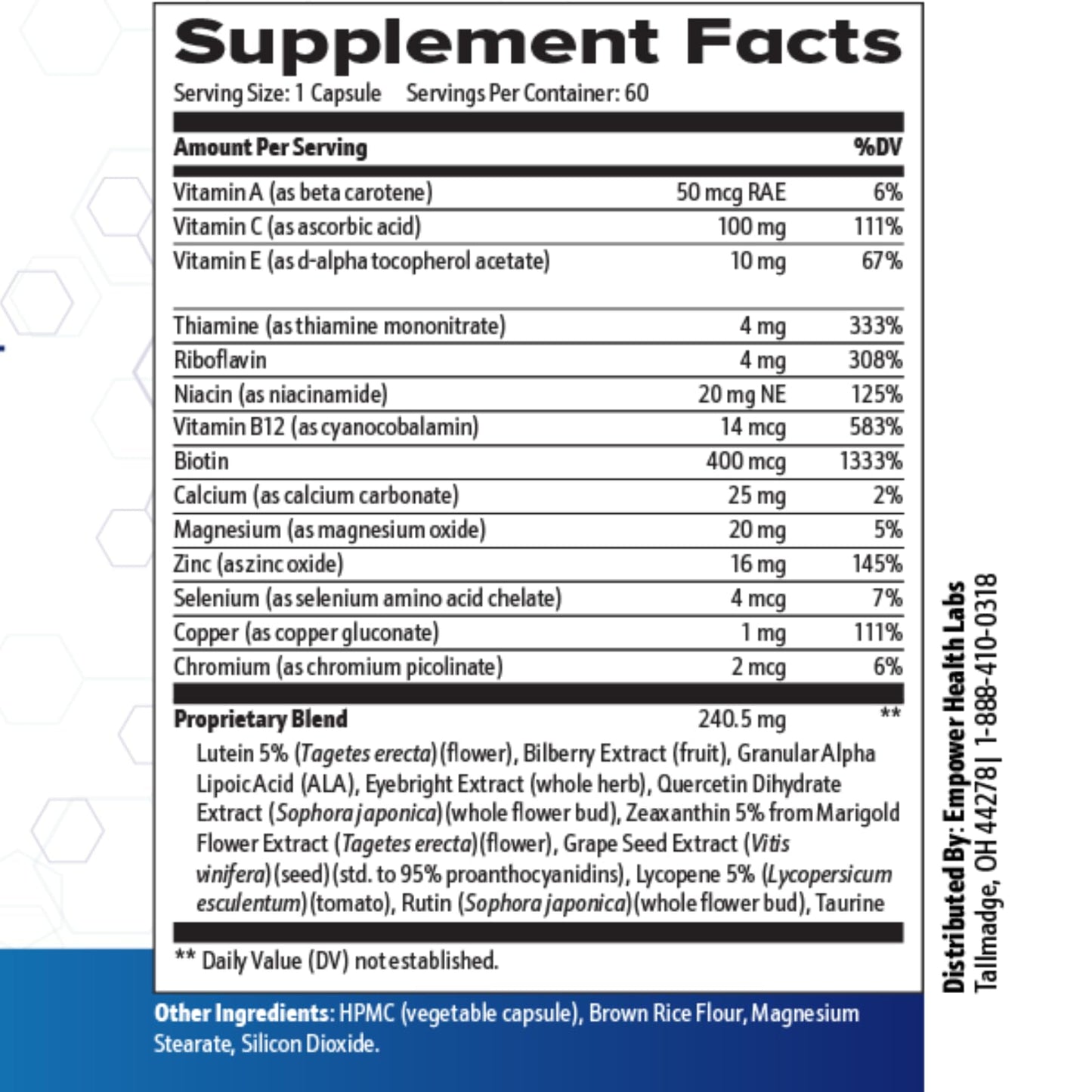 Empower Health Labs VisioCore Advanced Eye & Vision Support Capsule, 60 Capsules