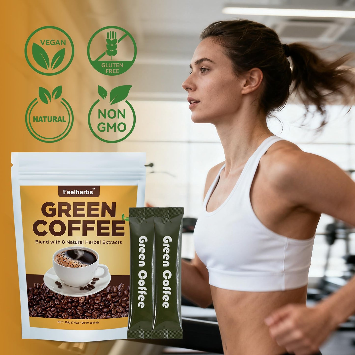 Feelherbs Green Coffee Beans Extract Powder 3.5 oz
