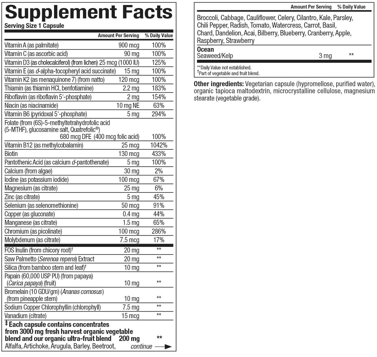 Natural Factors Whole Earth & Sea Men's Once A Day Multivitamin & Mineral Capsules 60