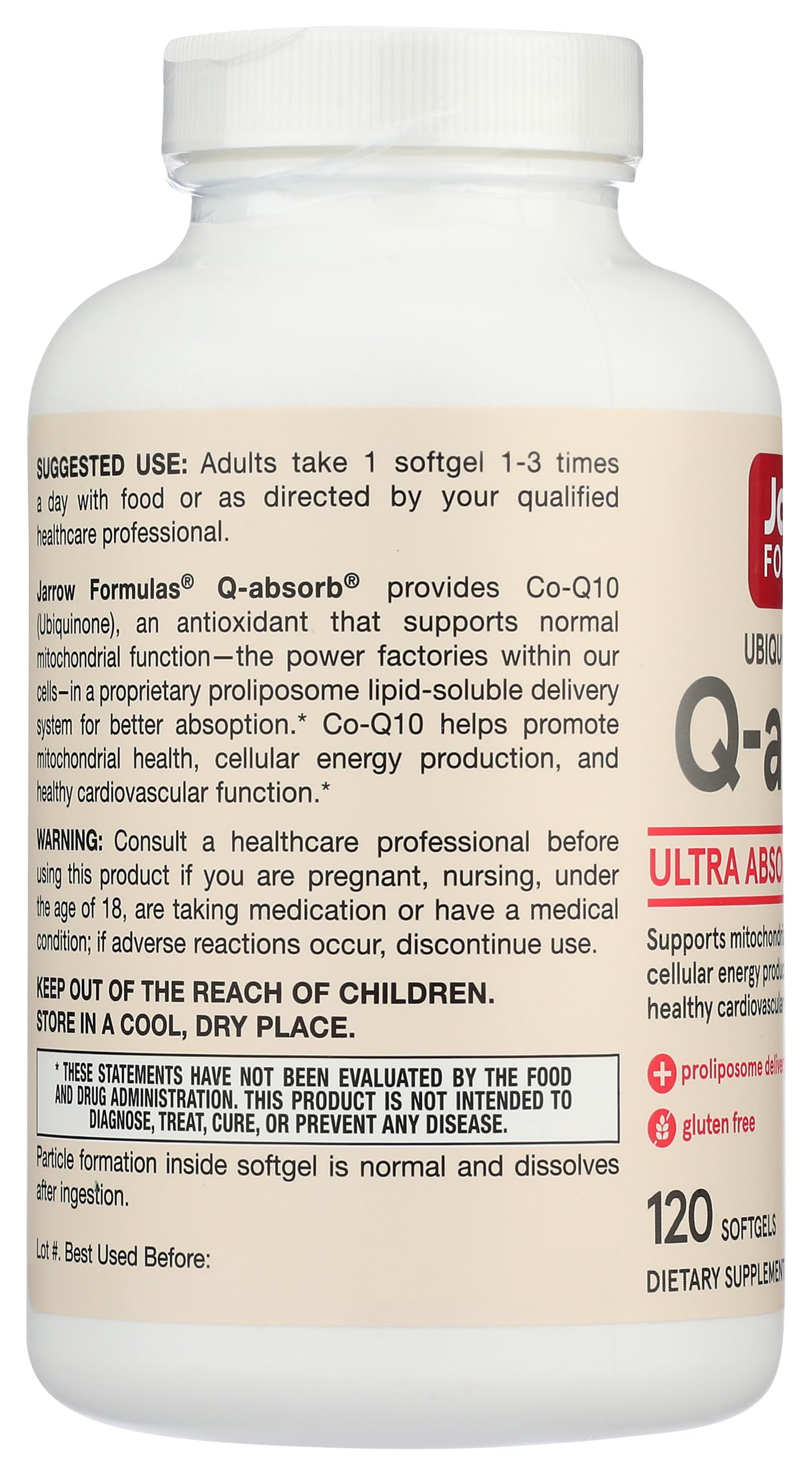 Jarrow Formulas Q-Absorb CoQ10 100 mg Tablet, 120 Count