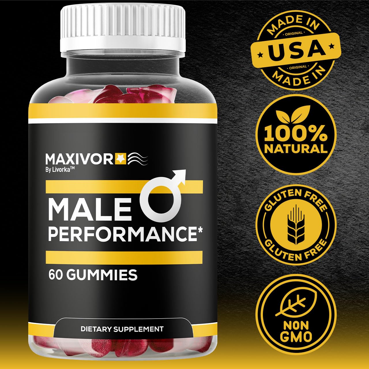 LIVORKA Maxivor Gummies for Men, Gummies, 120 Gummies