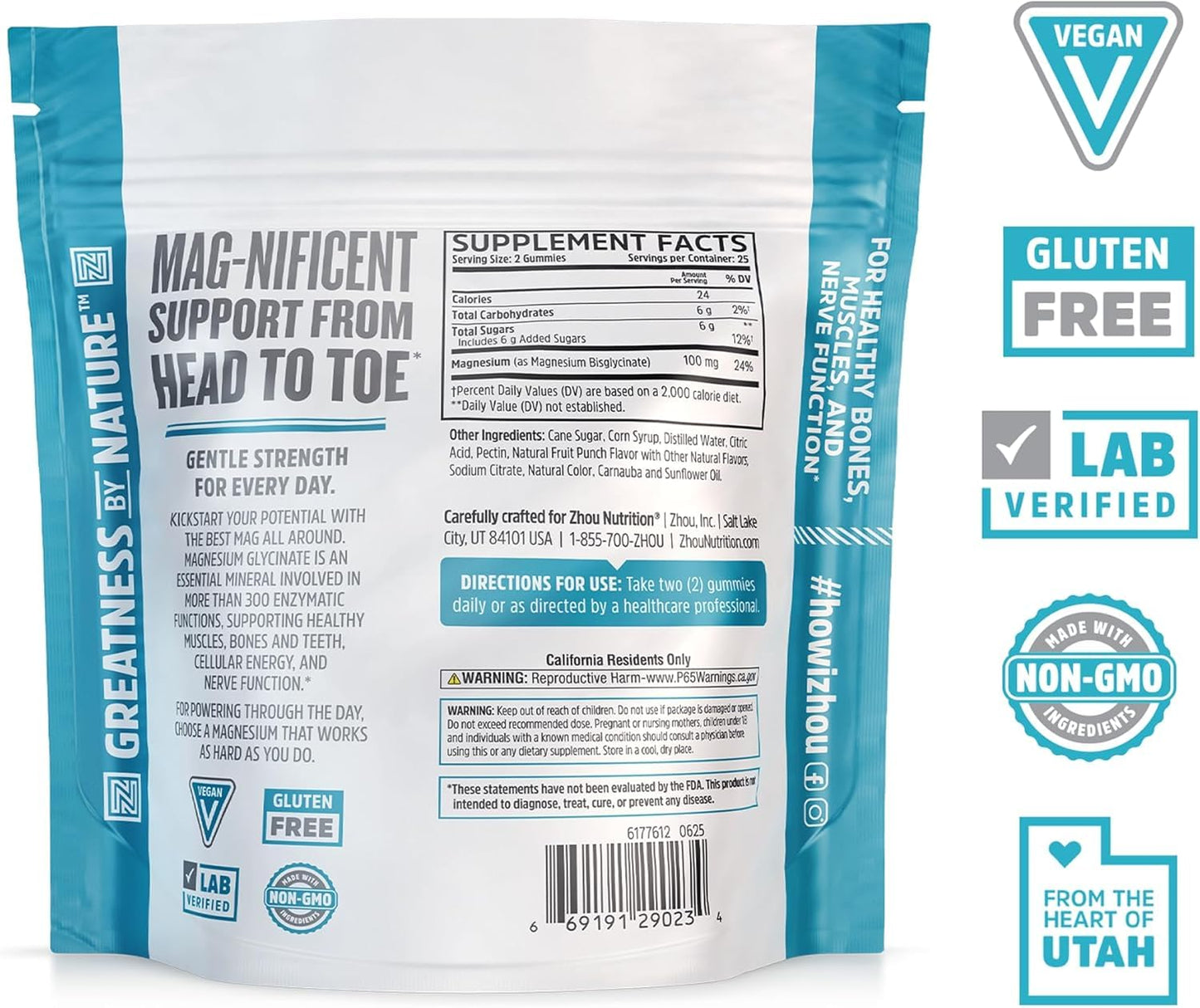 Zhou Mag Gly Gummies 50 Count