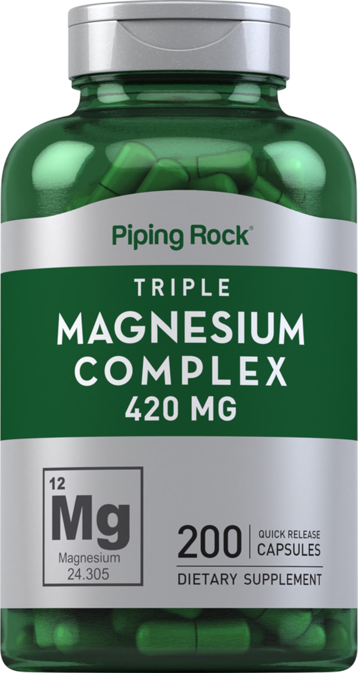 Piping Rock Triple Magnesium Complex 420 mg, 200 Capsules