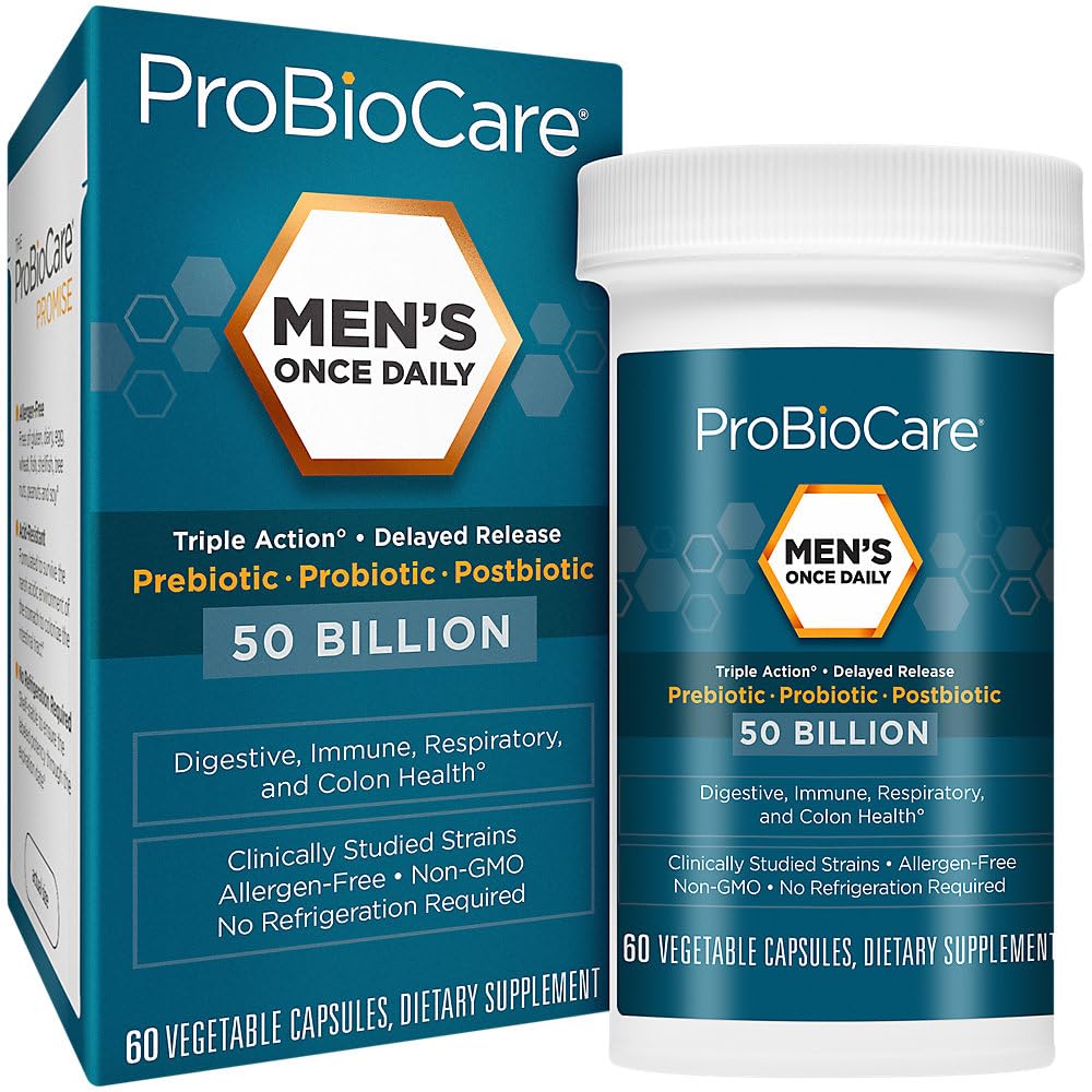 ProBioCare Men’s Once Daily Probiotic Capsule, 50B CFU, Digestive Health, 1 Count