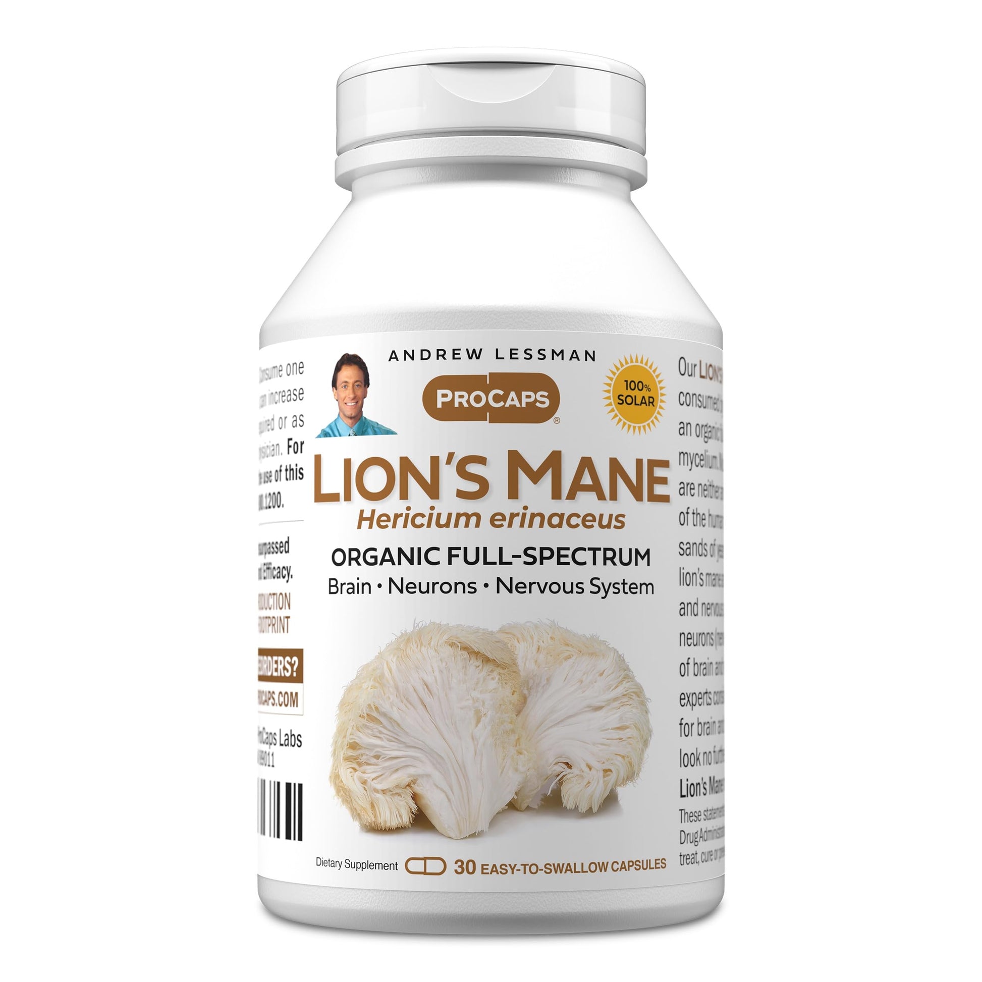 Andrew Lessman Lion’s Mane Organic Full Spectrum Mushroom Extract 30 Capsules