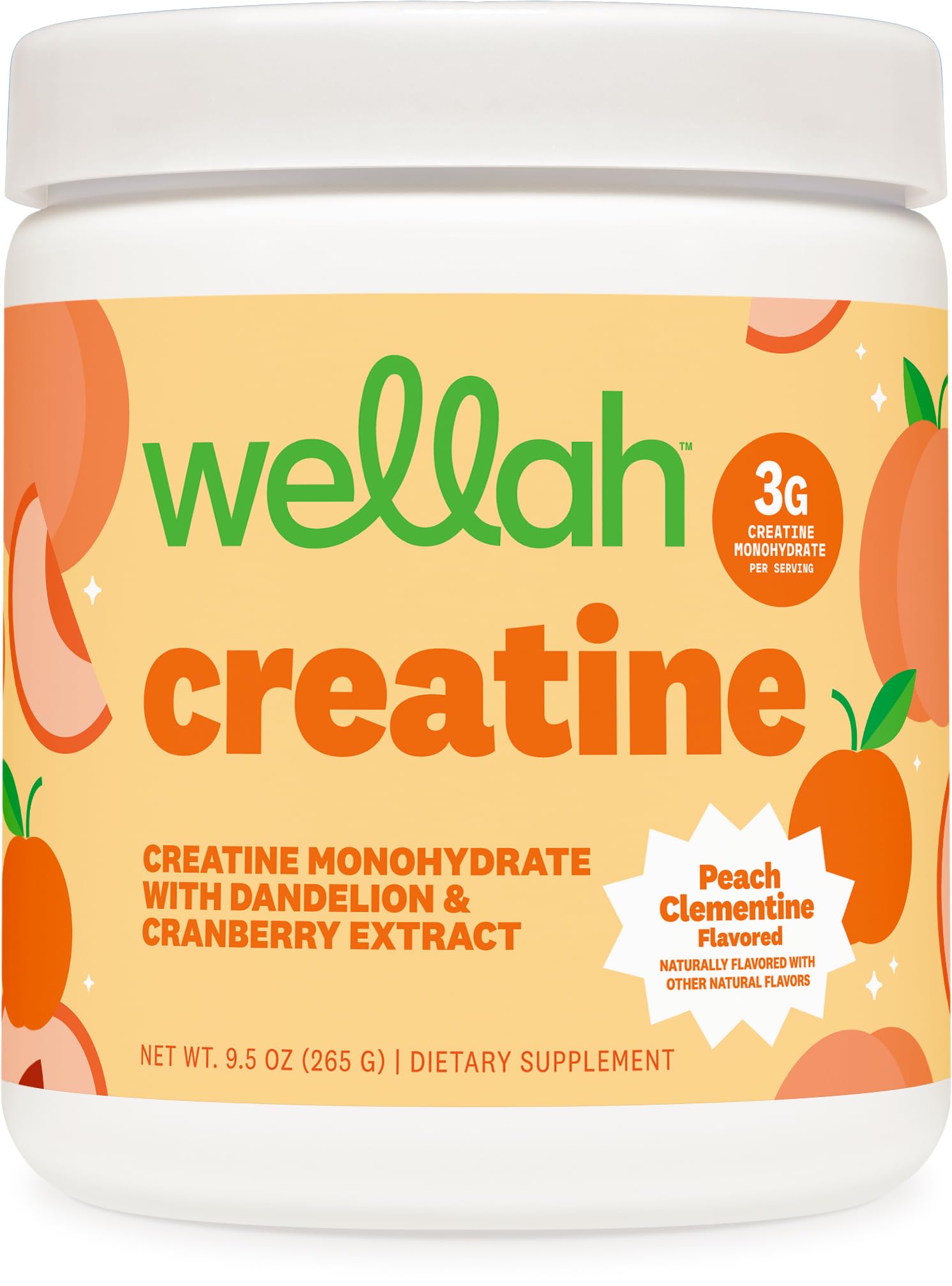Wellah Creatine for Women - Creatine Monohydrate with Dandelion & Cranberry Extract Powder, 50 Servings, 9.6