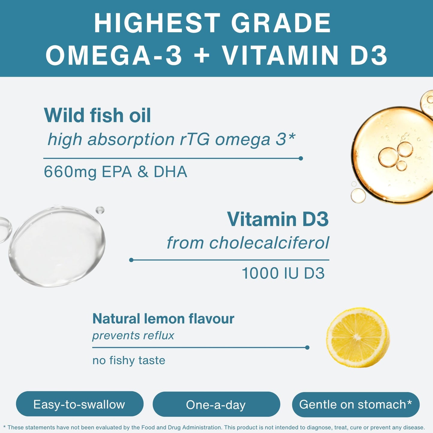 Igennus Healthcare Nutrition Ultra Pure Omega-3 rTG, IFOS Certified Wild Fish Oil & Vitamin D3 Softgels 180