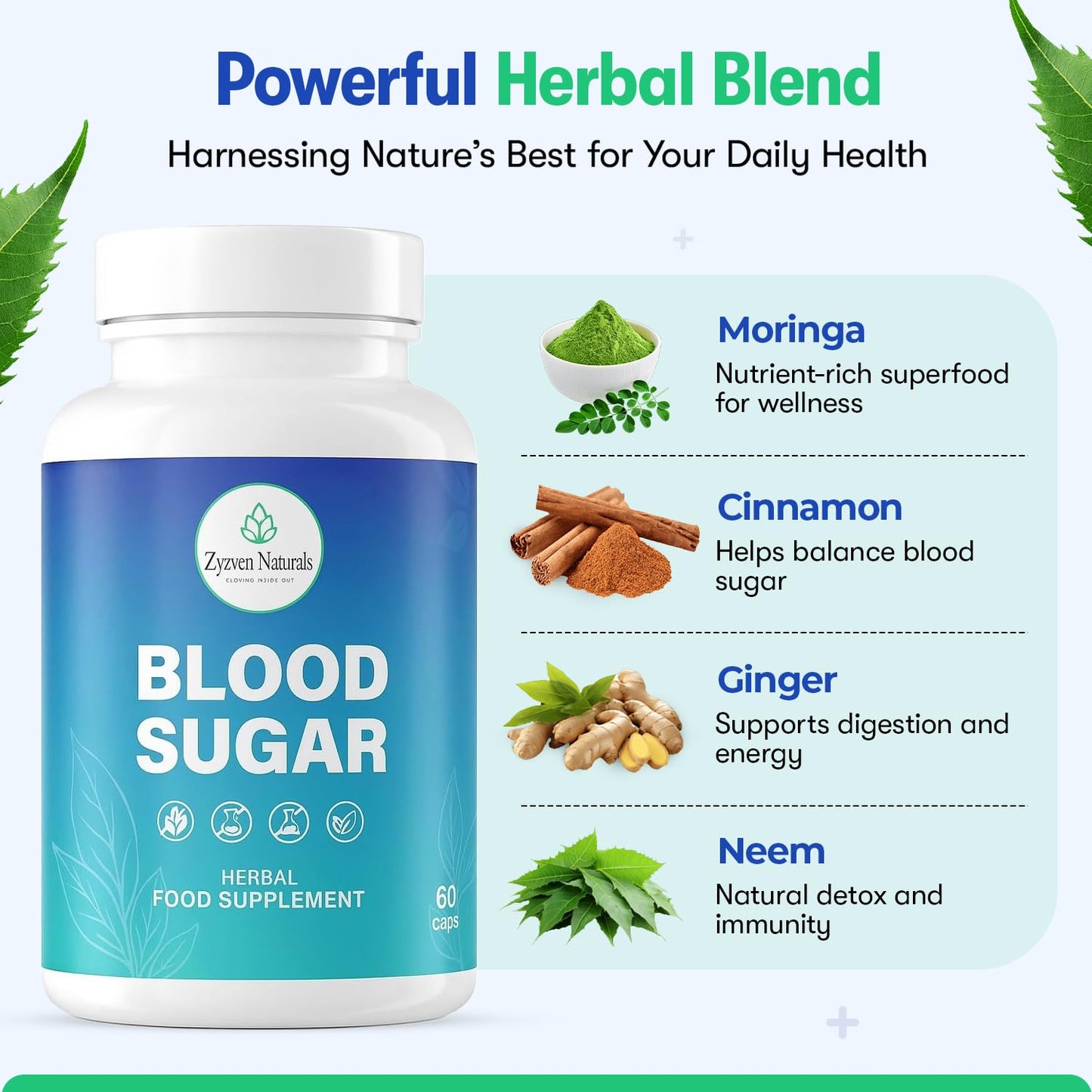 Zyzven Naturals Herbal Wellness Supplement Capsule 60 Count