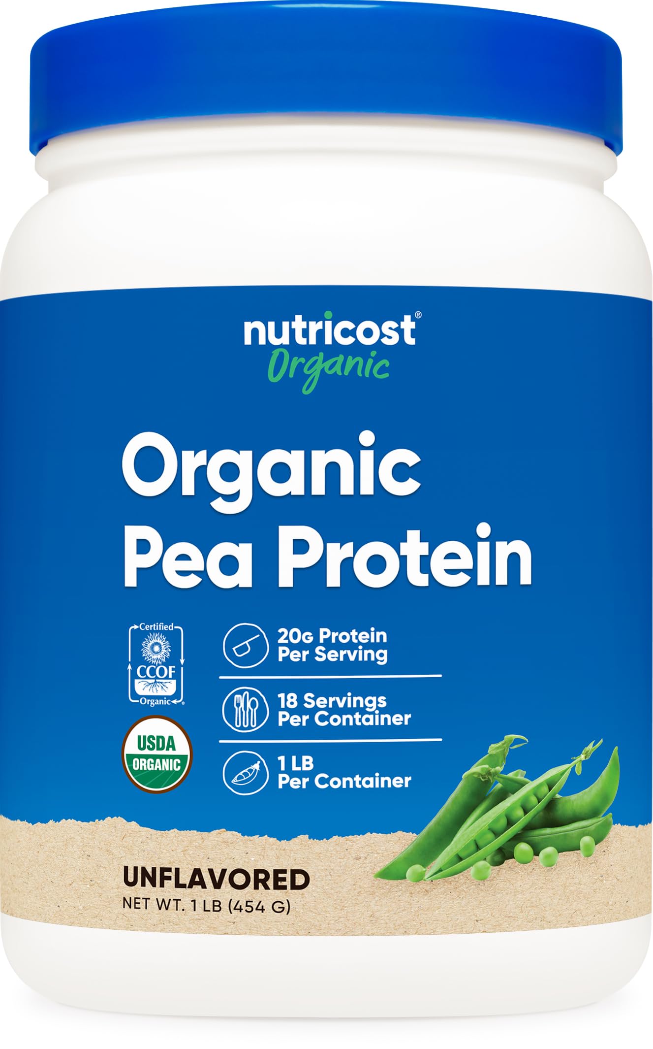 Nutricost Organic Pea Protein Powder 16.2 oz