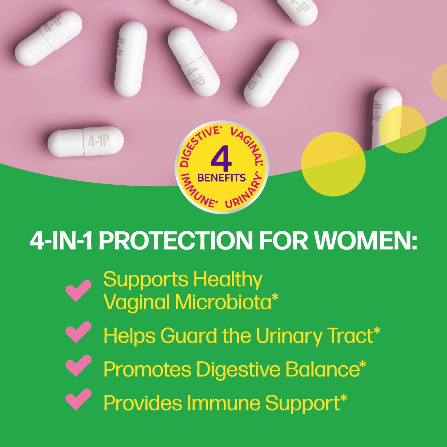 Culturelle Probiotics for Women with Prebiotics - 4-in-1 for Vaginal, Digestive, Urinary & Immune Health - pH Balance, Bloating & Gas Relief - Daily Vegetarian Capsules, Non-GMO, 50 Capsules