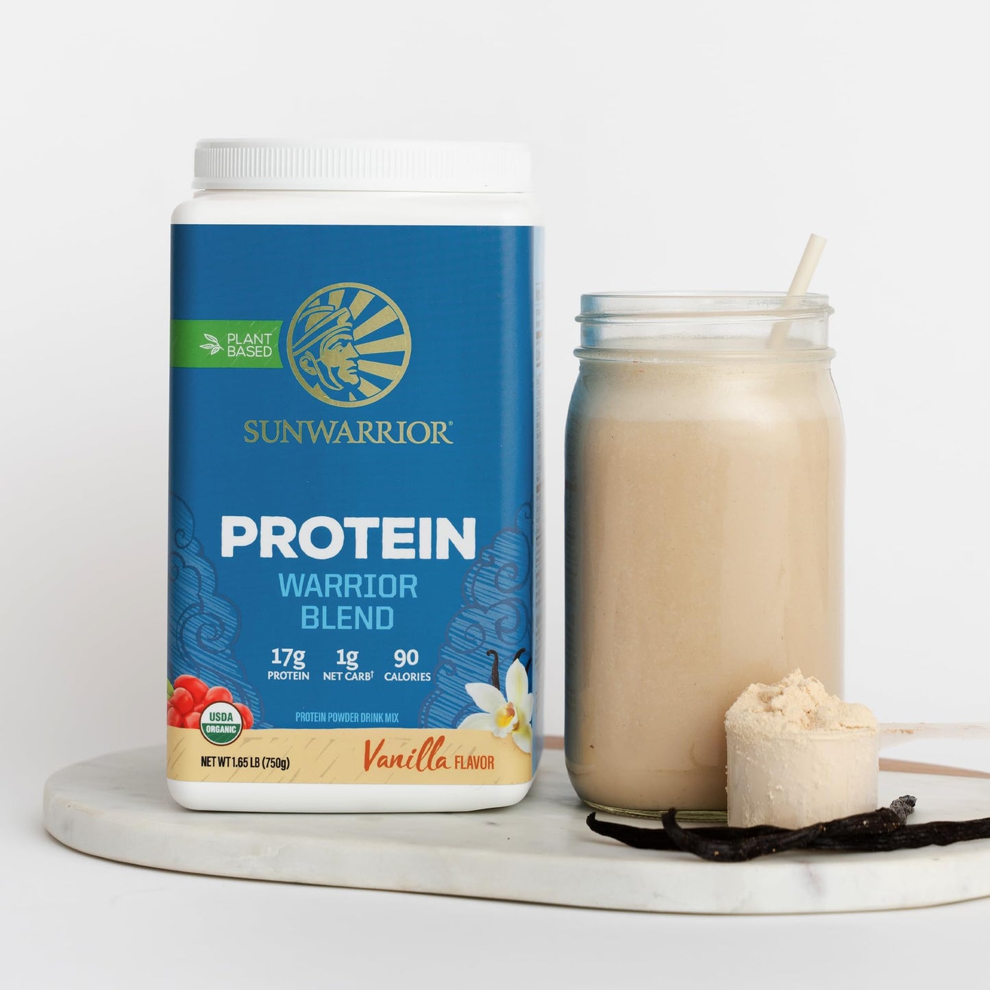 Sunwarrior Vegan Protein Powder Organic Plant-Based Protein, 30 Servings