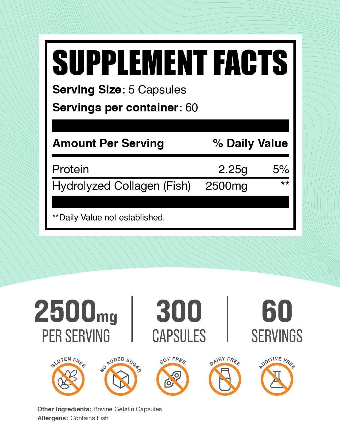BulkSupplements Marine Collagen 300 Capsules