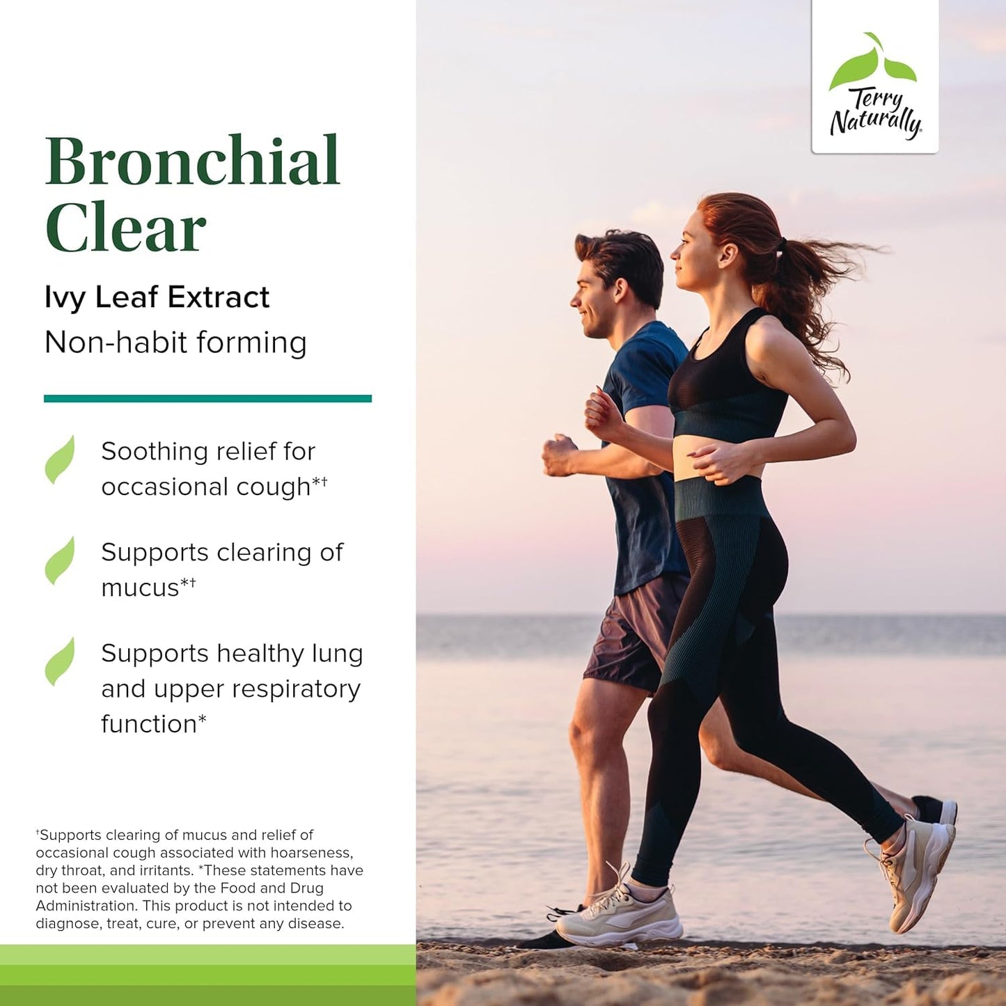 Terry Naturally Bronchial Clear Ivy Leaf Chewable - Lung Support - 60 Count