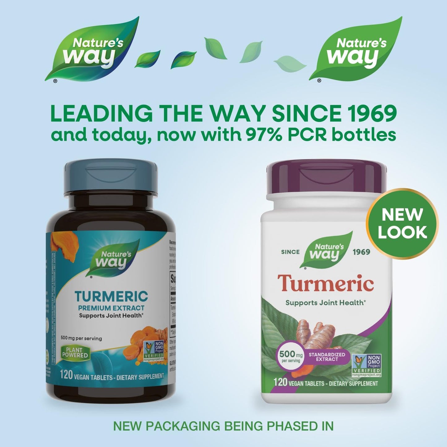 Nature's Way Premium Extract Turmeric Standardized to 95% Curcuminoids, 500 mg per Serving, Tablet, 120 Count