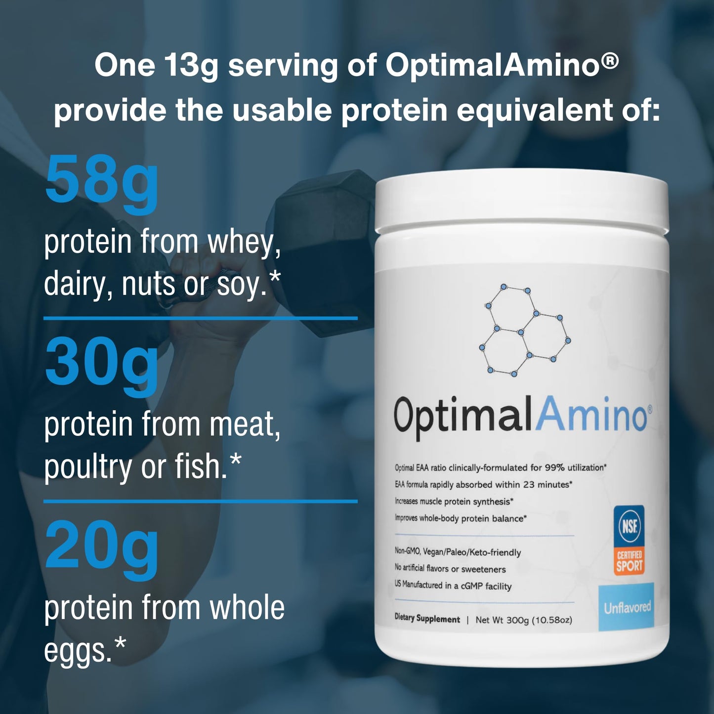 OptimalAmino Amino Acid Powder 10.58 Ounce