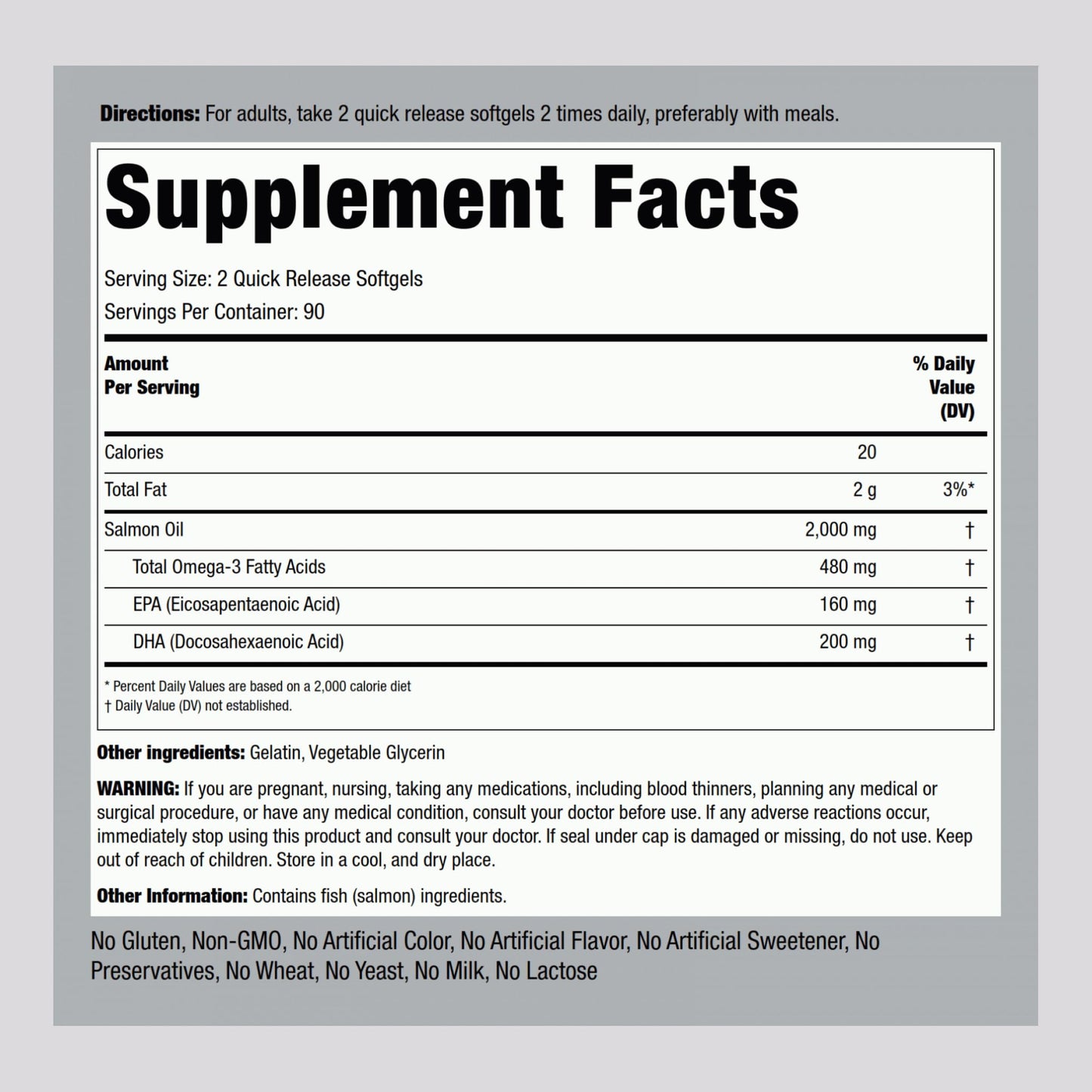 Piping Rock Wild Alaskan Salmon Oil Softgel 180 Count