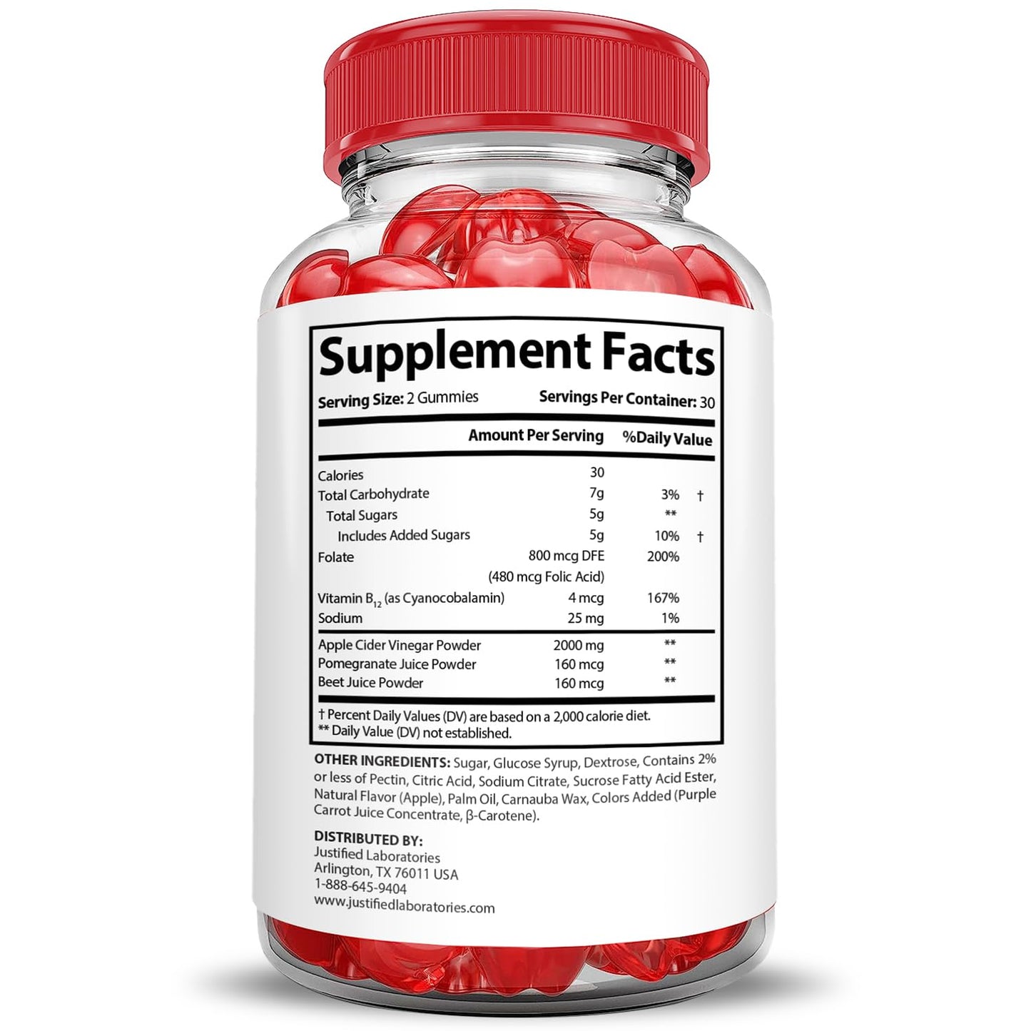 Justified Laboratories Valiant Keto ACV Gummies Extreme 2000MG 60 Count