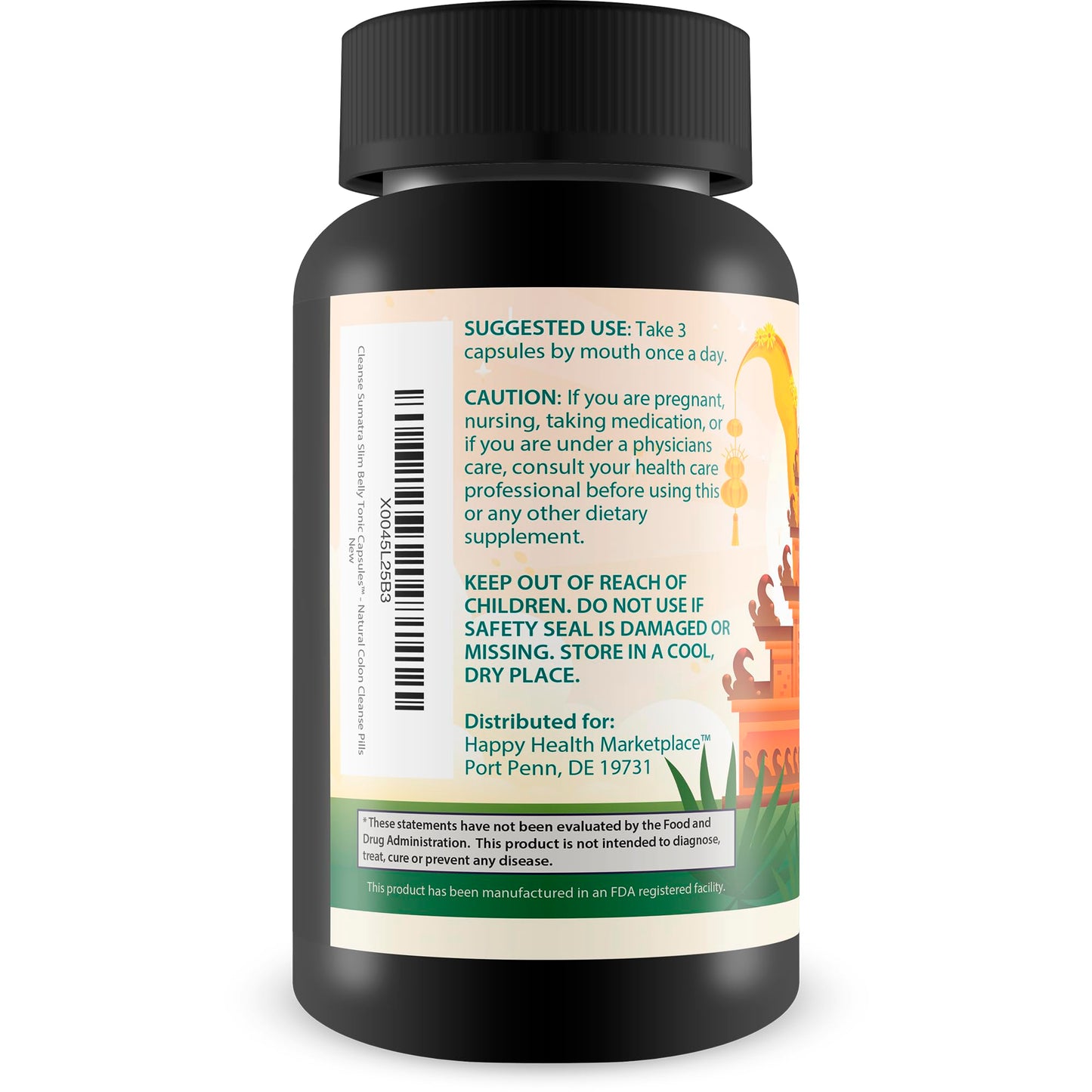 Happy Health Marketplace Cleanse Sumatra Slim Belly Tonic Capsules, 90 Count