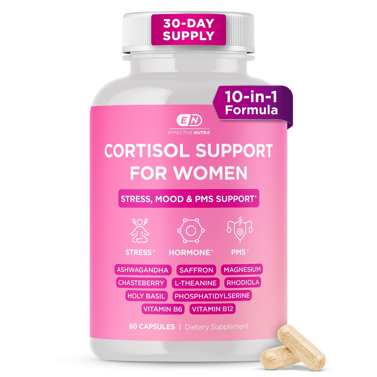 Effective Nutra Cortisol Supplements for Women Capsules 60 Count