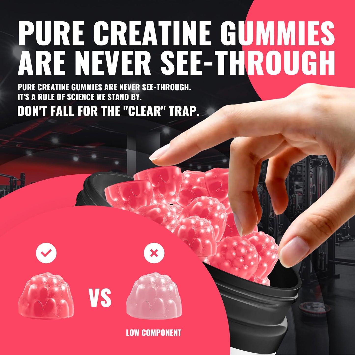 Natures Aid Creatine Monohydrate Gummies, 135 Count