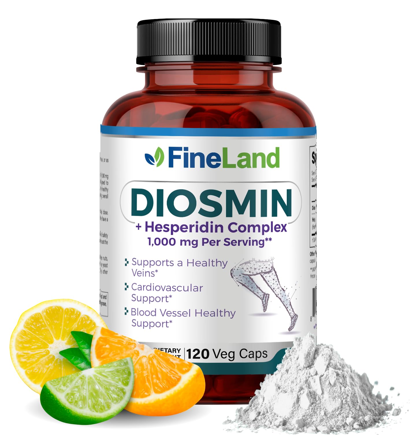 FineLand Diosmin & Hesperidin Complex 1000 mg Capsule, 120 Capsules