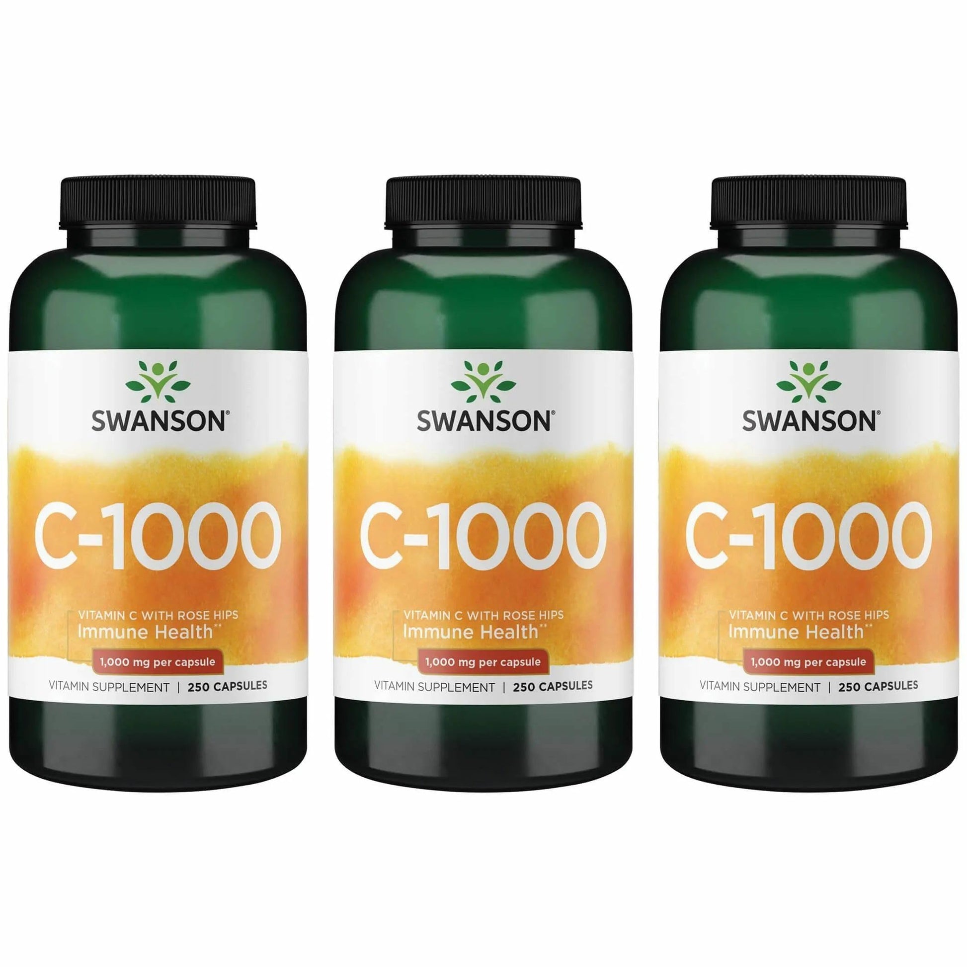 Swanson Vitamin C with Rose Hips 1000 mg Capsules, 750 Capsules