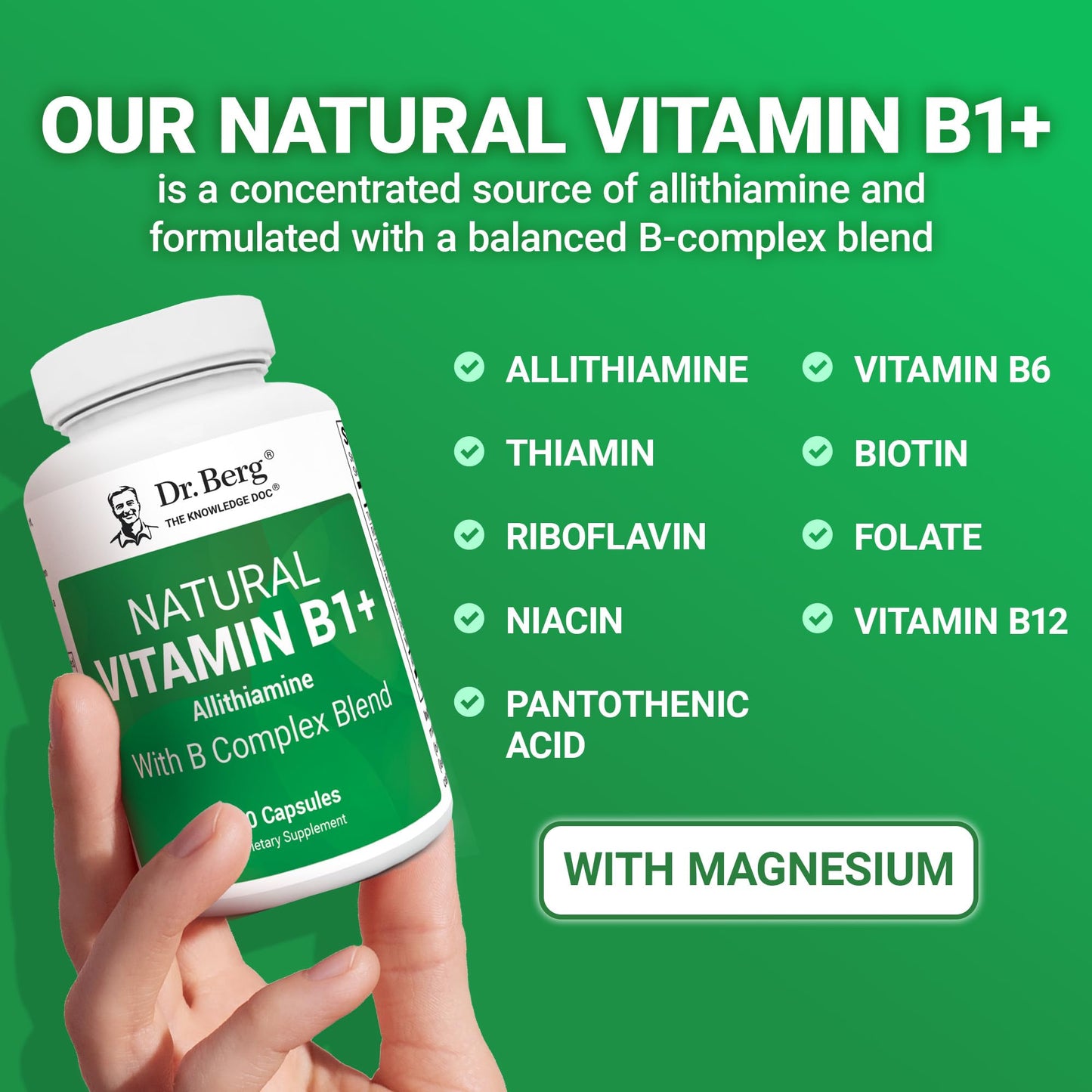 Dr. Berg Nutritionals Vitamin B1 B6 B12 Complex Allithiamine 60 Capsules