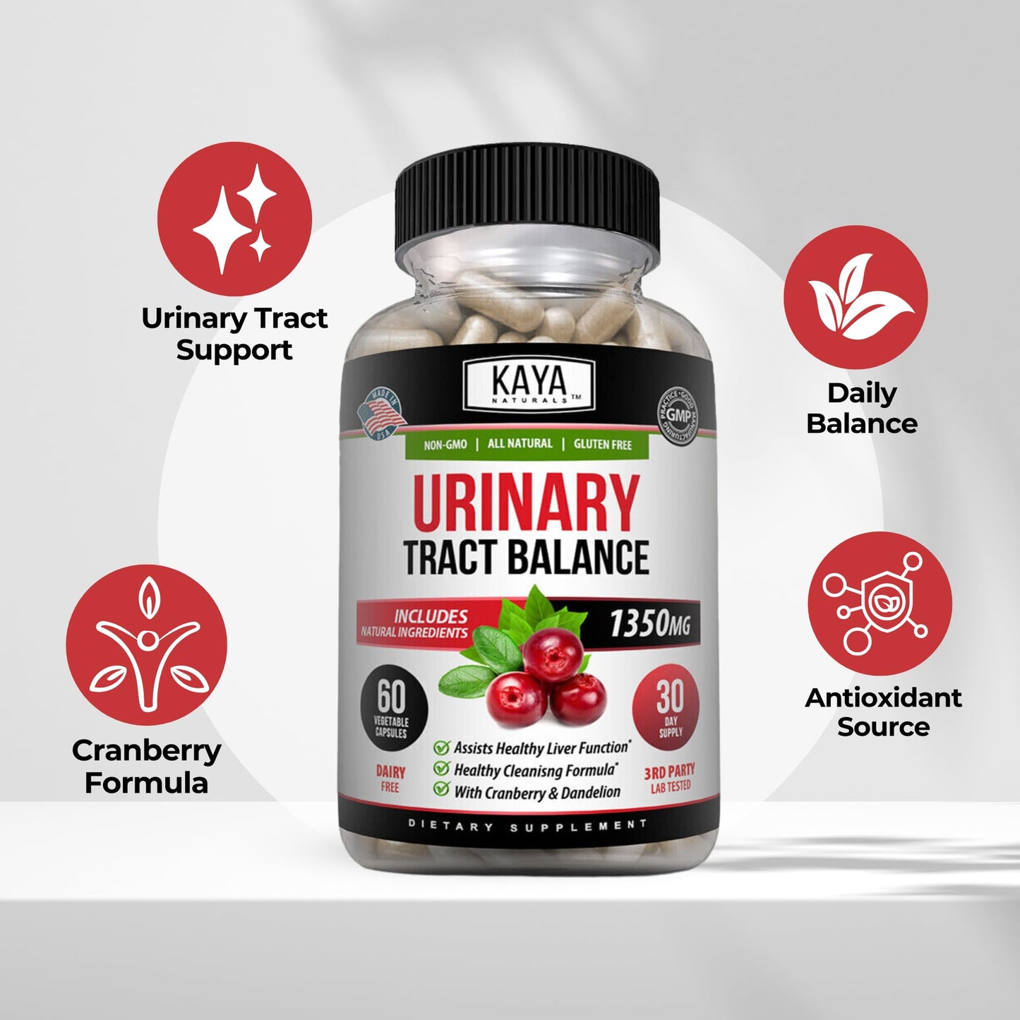 Kaya Naturals D-Mannose Cranberry 60 Veggie Capsules