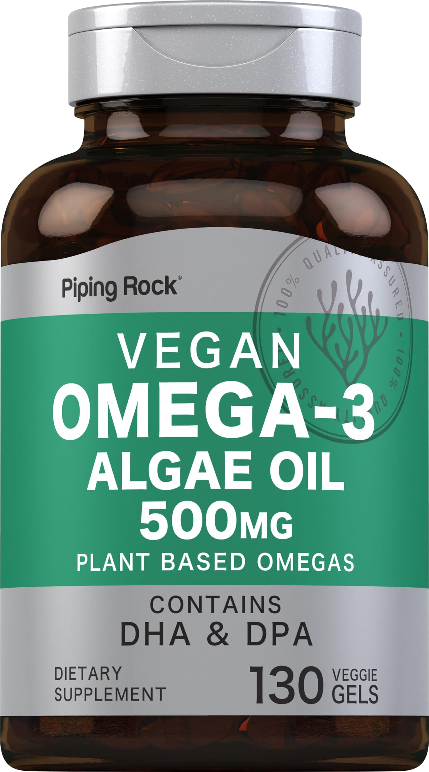 Piping Rock Omega 3 Algae Oil 500mg Softgels 130