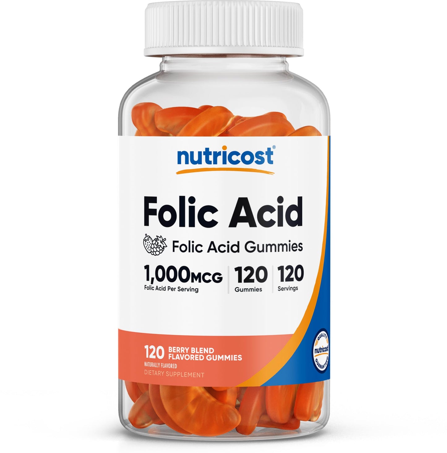Nutricost Folic Acid (Vitamin B9) Vegetarian Gummies, 120 Gummies