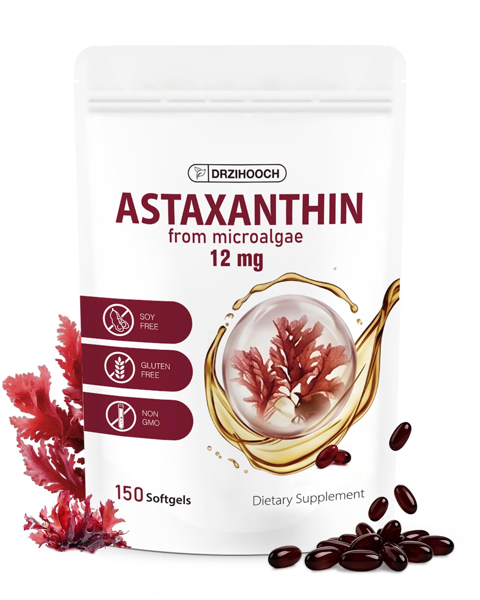 DRZIHOOCH Astaxanthin 12mg Softgels 150 Count