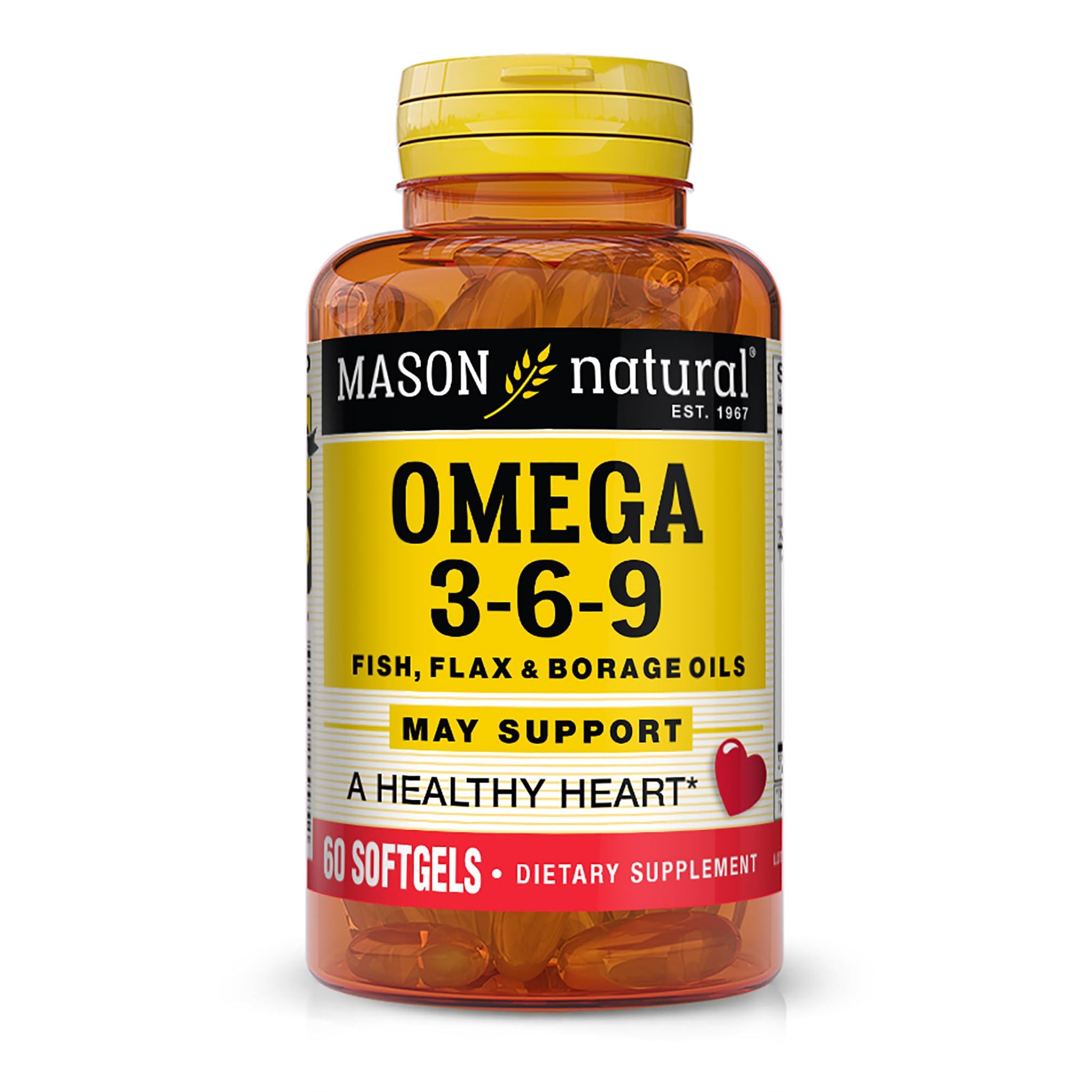 Mason Natural Omega 3-6-9 Complete Fatty Acid Supplement Softgels 60 Count