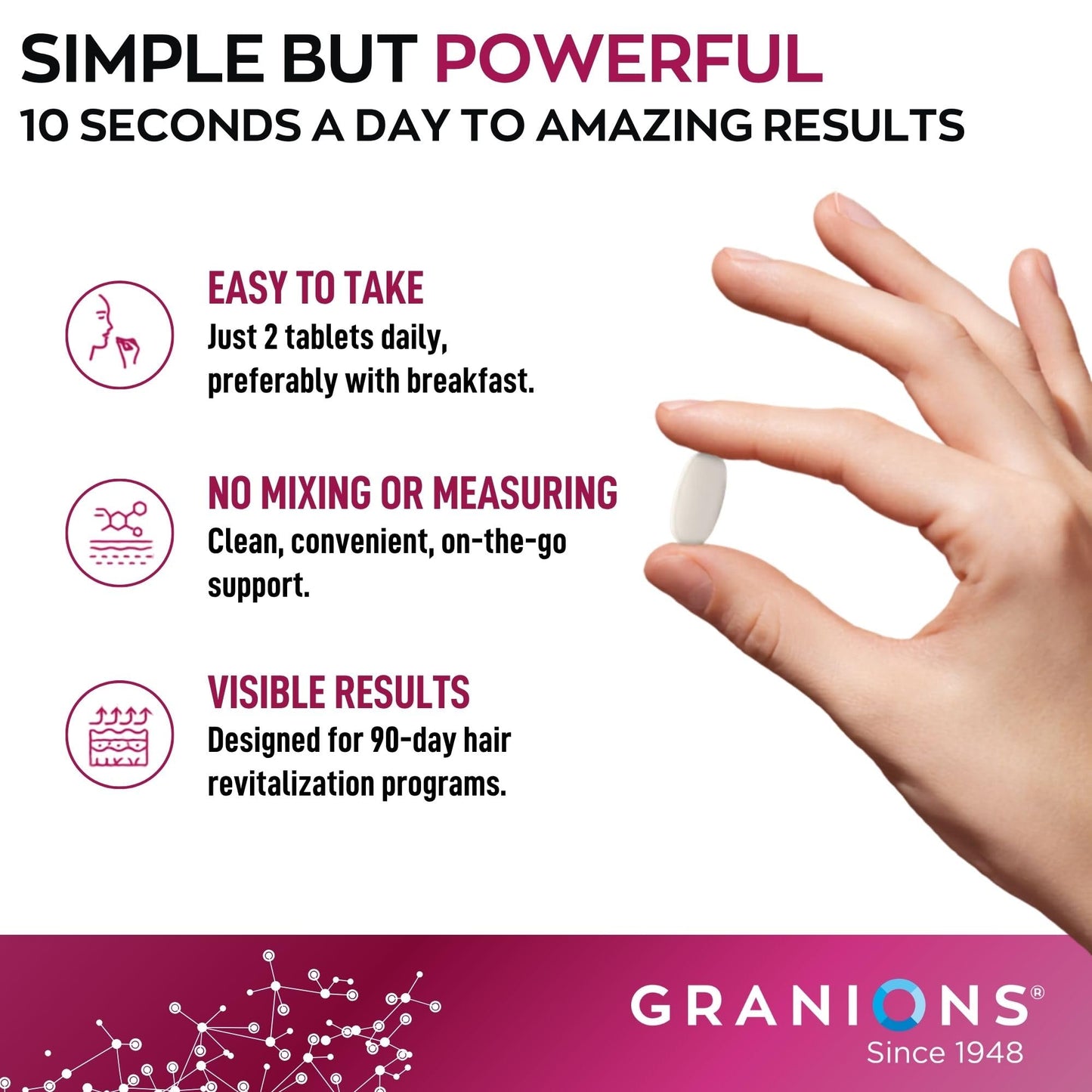 Granions Biotin 10,000 mcg Hair, Skin and Nails Tablet, 60 Tablets