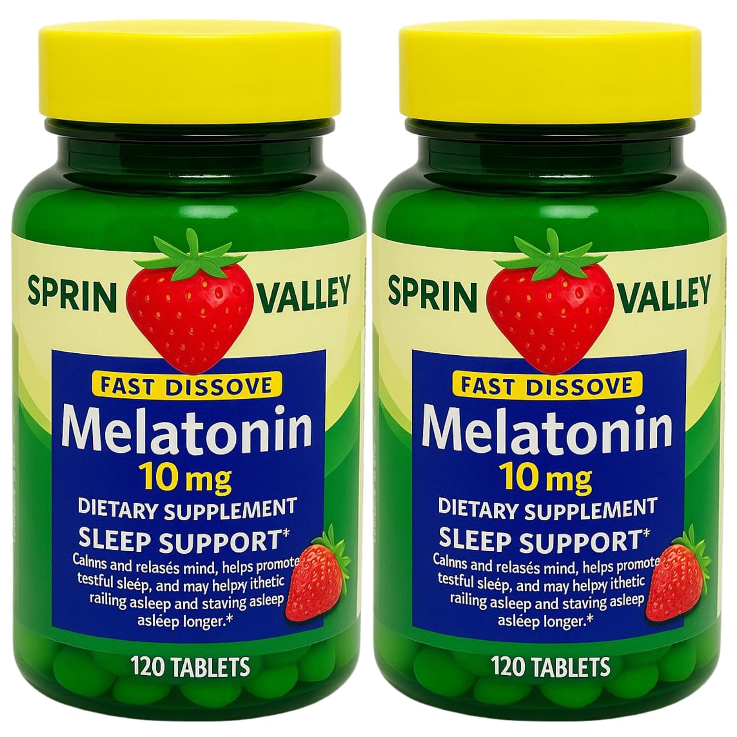 Generic Melatonin Fast Dissolve Spriing Vallley Strawberry 10mg 120 Tablets